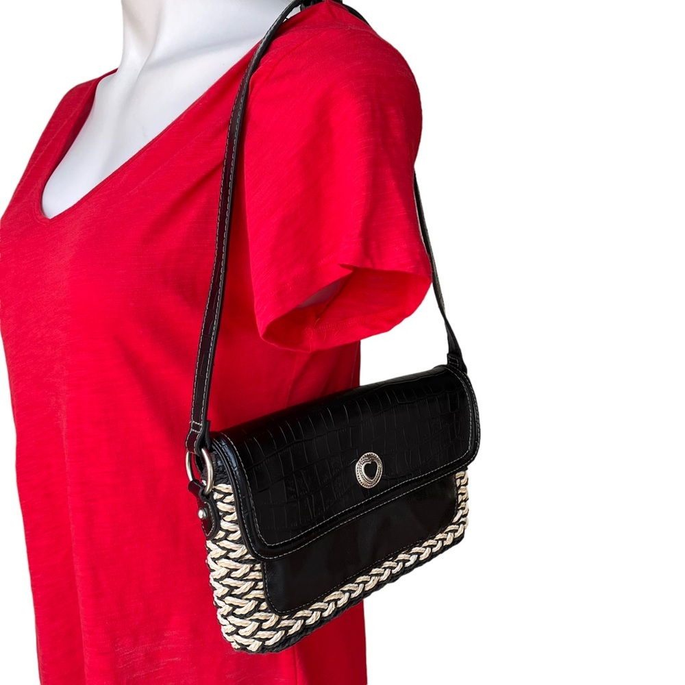 Vintage Marlo Leather and Braided Cord Shoulder Bag